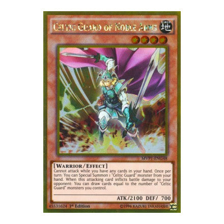 Celtic Guard of Noble Arms (MVP1-ENG) #MVP1-ENG48 Gold Rare (1st Edition Near Mint) The Dark Side of Dimensions Movie Pack: Gold Edition YuGiOh: 2017