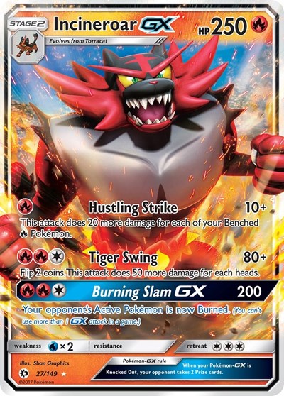 Incineroar GX (SM01) #27/149 Ultra Rare SM Base Set Pokemon: 2017