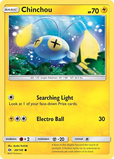 Chinchou (SM01) #49/149 Common (Reverse Holofoil Moderately Played) SM Base Set Pokemon: 2017