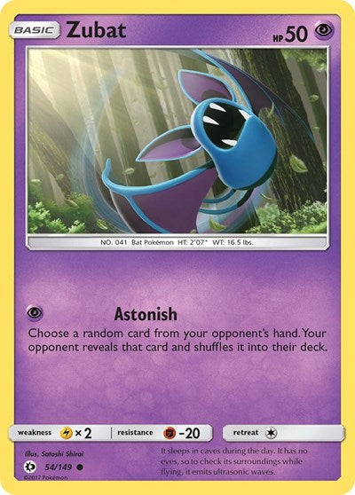 Zubat (SM01) #54/149 Common (Near Mint) SM Base Set Pokemon: 2017