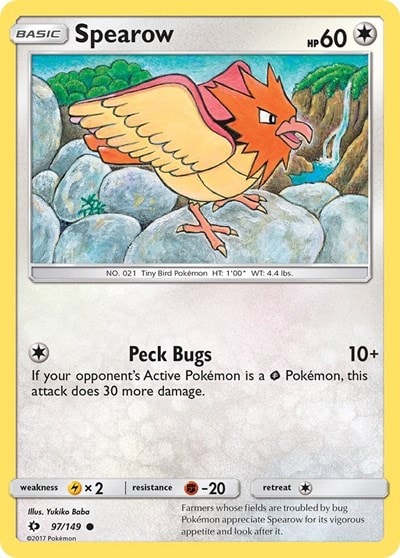 Spearow (SM01) #97/149 Common (Reverse Holofoil Near Mint) SM Base Set Pokemon: 2017
