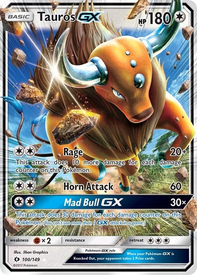 Tauros GX (SM01) #100/149 Ultra Rare (Holofoil Near Mint) SM Base Set Pokemon: 2017
