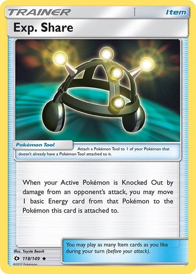 Exp Share (SM01) #118/149 Uncommon (Reverse Holofoil Moderately Played) SM Base Set Pokemon: 2017