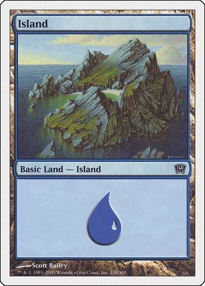 Island 338 (9ED) #338★ Land (Moderately Played) 9th Edition Magic: The Gathering: 2005