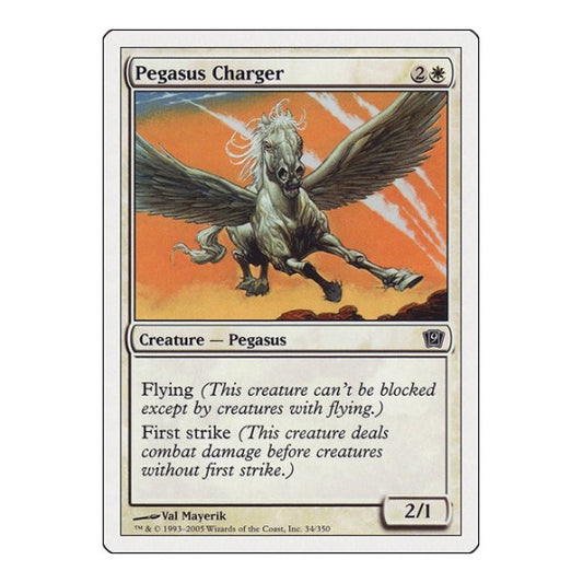 Pegasus Charger (9ED) #34 Common (Moderately Played) 9th Edition Magic: The Gathering: 2005