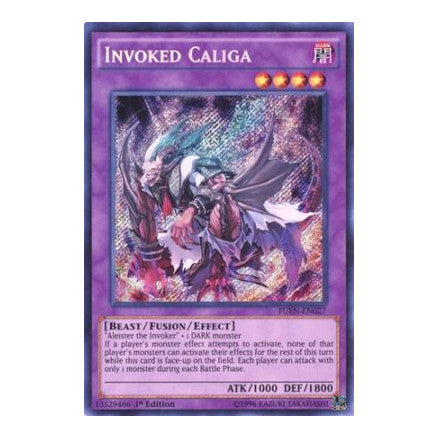 Invoked Caliga (FUEN) #FUEN-EN027 Secret Rare (1st Edition Near Mint) Fusion Enforcers YuGiOh: 2017