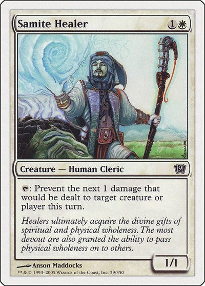 Samite Healer (9ED) #39★ Common (Lightly Played) 9th Edition Magic: The Gathering: 2005