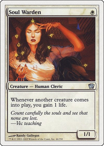 Soul Warden (9ED) #46★ Uncommon (Lightly Played) 9th Edition Magic: The Gathering: 2005