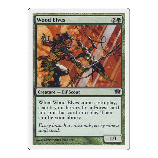 Wood Elves (9ED) #283 Common (Foil Moderately Played) 9th Edition Magic: The Gathering: 2005