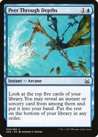 Peer Through Depths (DDS) #5 Common (Lightly Played) Duel Decks: Mind vs. Might Magic: The Gathering: 2017