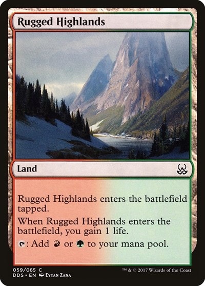 Rugged Highlands (DDS) #59 Common (Lightly Played) Duel Decks: Mind vs. Might Magic: The Gathering: 2017