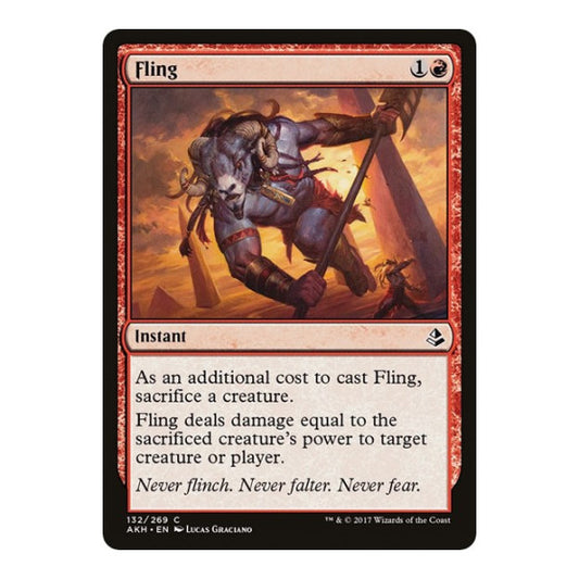 Fling (AKH) #132 Common (Lightly Played) Amonkhet Magic: The Gathering: 2017