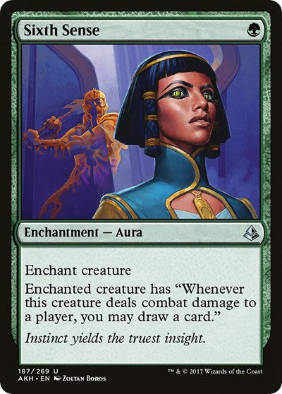 Sixth Sense (AKH) #187 Uncommon (Lightly Played) Amonkhet Magic: The Gathering: 2017