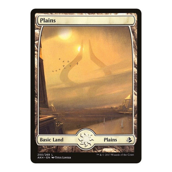 Plains (250) - Full Art (AKH) #250 Land (Lightly Played) Amonkhet Magic: The Gathering: 2017