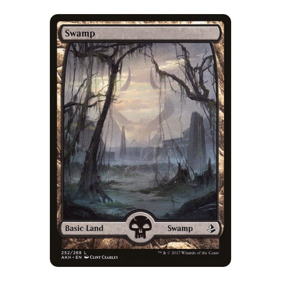 Swamp (252) - Full Art (AKH) #252 Land (Lightly Played) Amonkhet Magic: The Gathering: 2017