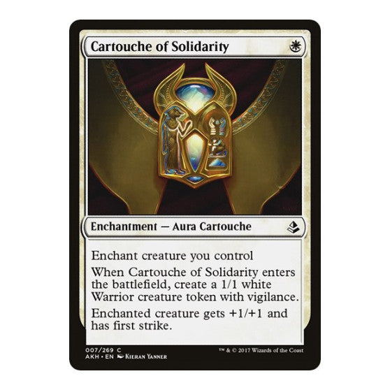 Cartouche of Solidarity (AKH) #7 Common (Heavily Played) Amonkhet Magic: The Gathering: 2017