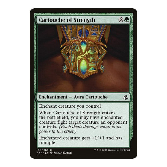 Cartouche of Strength (AKH) #158 Common (Heavily Played) Amonkhet Magic: The Gathering: 2017