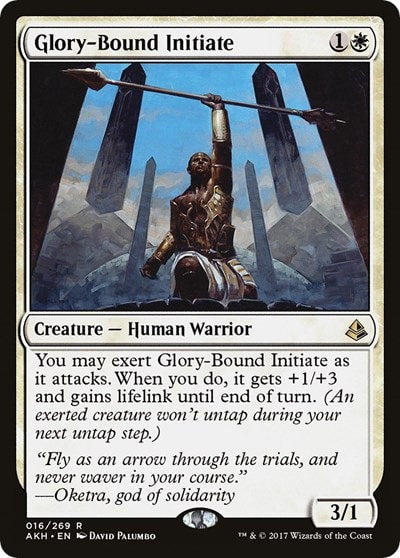 Glory Bound Initiate (AKH) #16 Rare (Moderately Played) Amonkhet Magic: The Gathering: 2017