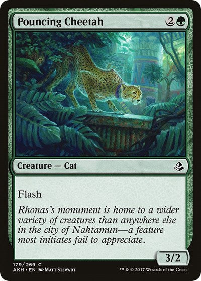 Pouncing Cheetah (AKH) #179 Common (Lightly Played) Amonkhet Magic: The Gathering: 2017