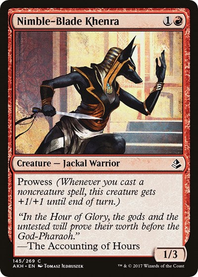 2017 Magic: Amonkhet (AKH) - Nimble Blade Khenra (#145, Common) (Lightly Played)