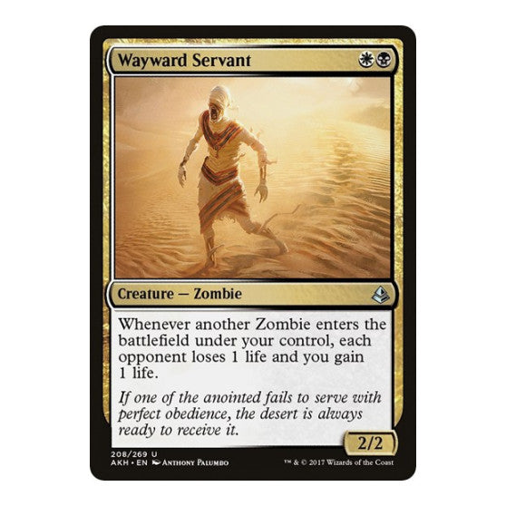 Wayward Servant (AKH) #208 Uncommon (Lightly Played) Amonkhet Magic: The Gathering: 2017