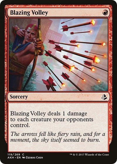 Blazing Volley (AKH) #119 Common (Foil Lightly Played) Amonkhet Magic: The Gathering: 2017