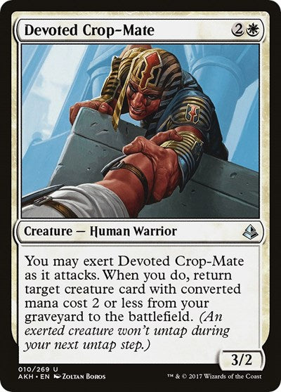 Devoted Crop Mate (AKH) #10 Uncommon (Lightly Played) Amonkhet Magic: The Gathering: 2017