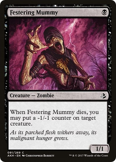 Festering Mummy (AKH) #91 Common (Lightly Played) Amonkhet Magic: The Gathering: 2017