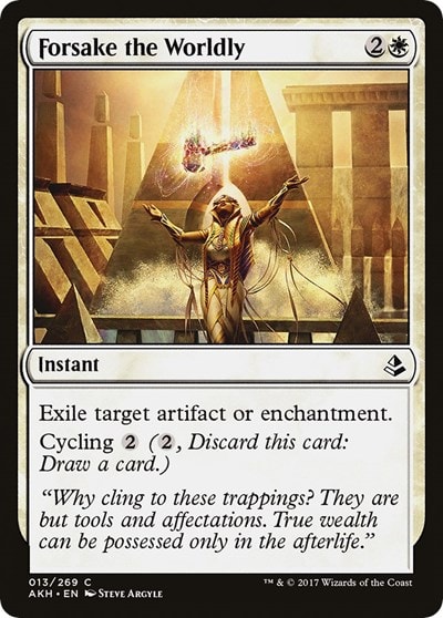 Forsake the Worldly (AKH) #13 Common (Lightly Played) Amonkhet Magic: The Gathering: 2017