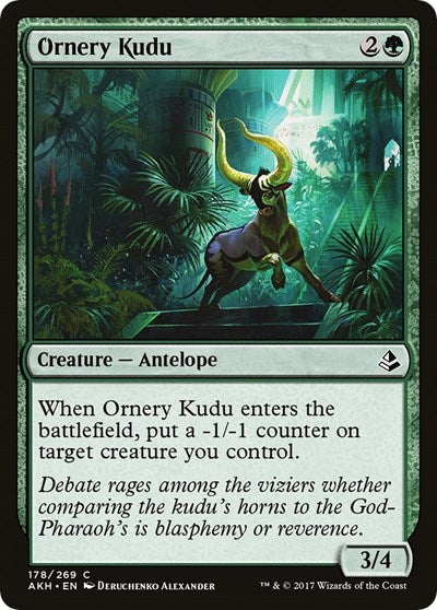 Ornery Kudu (AKH) #178 Common (Lightly Played) Amonkhet Magic: The Gathering: 2017