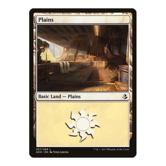 Plains 257 (AKH) #257 Land (Foil Lightly Played) Amonkhet Magic: The Gathering: 2017