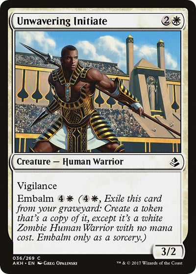 Unwavering Initiate (AKH) #36 Common (Moderately Played) Amonkhet Magic: The Gathering: 2017