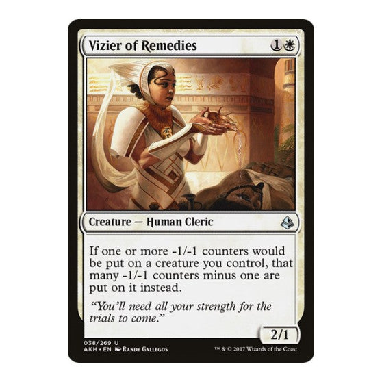 Vizier of Remedies (AKH) #38 Uncommon (Lightly Played) Amonkhet Magic: The Gathering: 2017