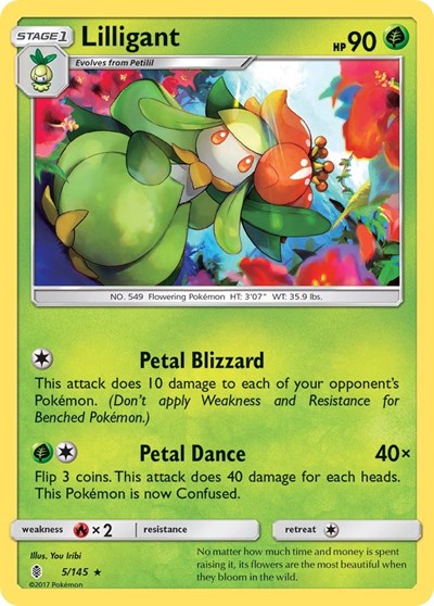 Lilligant (SM02) #5/145 Rare (Reverse Holofoil Lightly Played) SM - Guardians Rising Pokemon: 2017