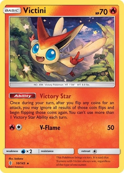 Victini (SM02) #10/145 Holo Rare (Holofoil Near Mint) SM - Guardians Rising Pokemon: 2017