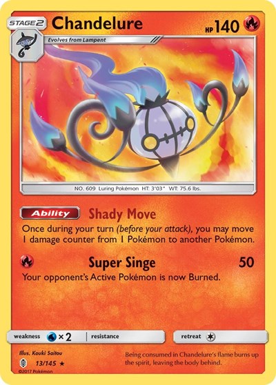 Chandelure (SM02) #13/145 Holo Rare (Holofoil Moderately Played) SM - Guardians Rising Pokemon: 2017