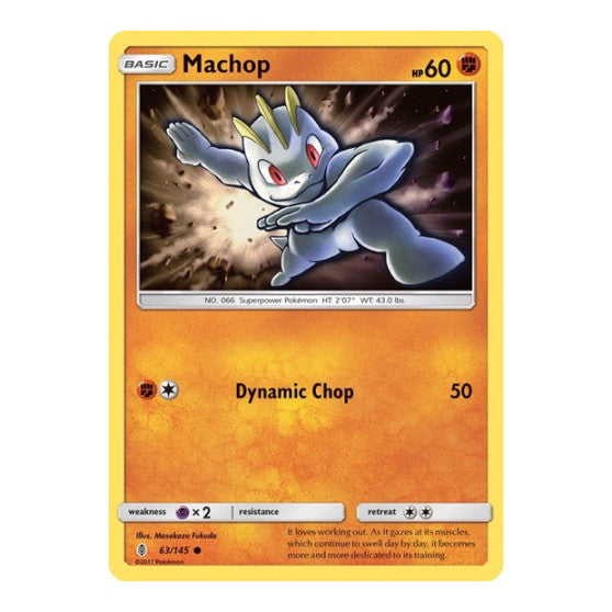 Machop (63) (SM02) #63/145 Common (Reverse Holofoil Moderately Played) SM - Guardians Rising Pokemon: 2017