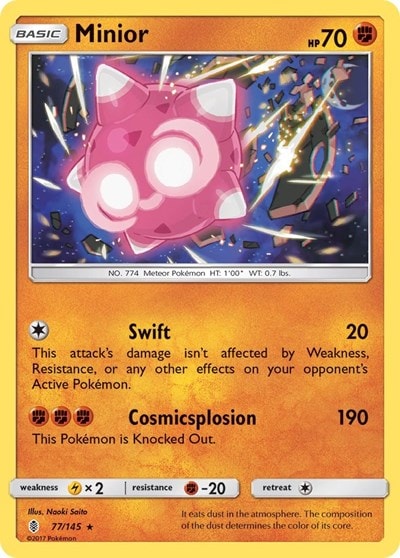 Minior (SM02) #77/145 Holo Rare (Reverse Holofoil Near Mint) SM - Guardians Rising Pokemon: 2017