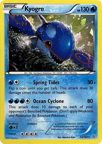 Kyogre - 53/160 (Cracked Ice Holo) (PR) #053/160 Holo Rare (Holofoil Damaged) Deck Exclusives Pokemon: 2016