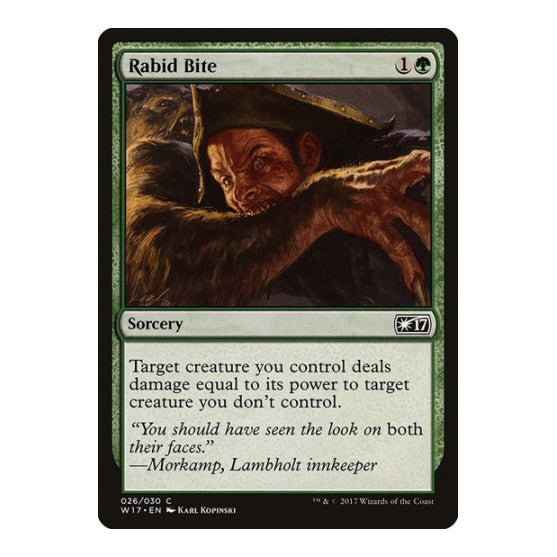 Rabid Bite (W17) #26 Common (Moderately Played) Welcome Deck 2017 Magic: The Gathering: 2017