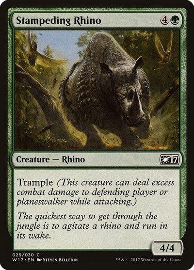 Stampeding Rhino (W17) #29 Common (Lightly Played) Welcome Deck 2017 Magic: The Gathering: 2017