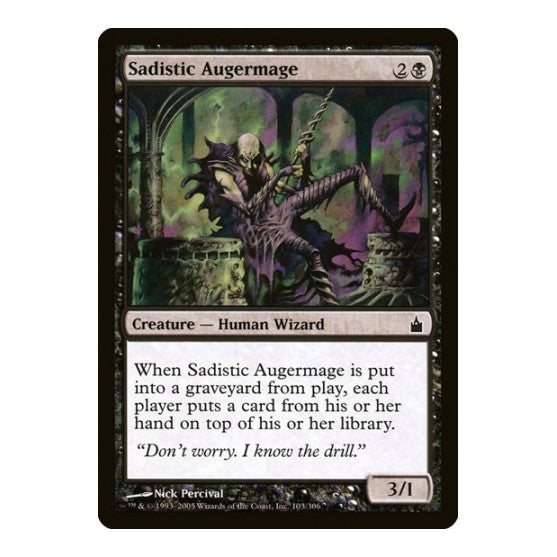 Sadistic Augermage (RAV) #103 Common (Damaged) Ravnica: City of Guilds Magic: The Gathering: 2005