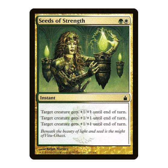 Seeds of Strength (RAV) #227 Common (Moderately Played) Ravnica: City of Guilds Magic: The Gathering: 2005