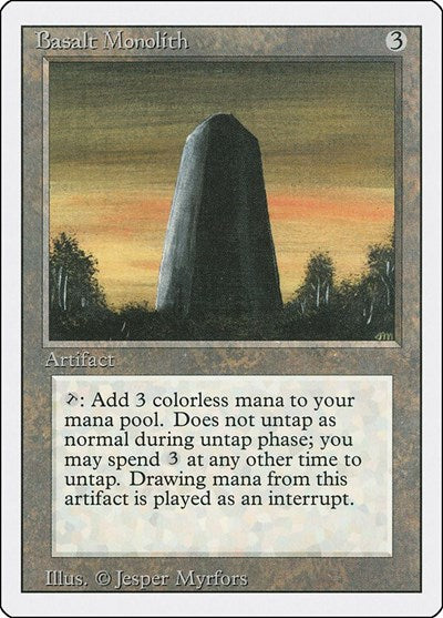 Basalt Monolith (3ED) #235 Uncommon (Heavily Played) Revised Edition Magic: The Gathering: 1994