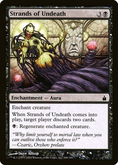 Strands of Undeath (RAV) #108 Common (Moderately Played) Ravnica: City of Guilds Magic: The Gathering: 2005
