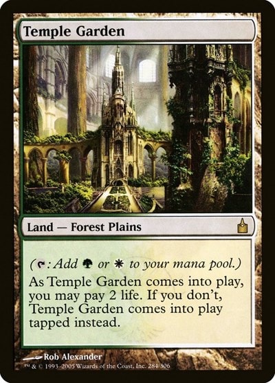 Temple Garden (RAV) #284 Rare (Lightly Played) Ravnica: City of Guilds Magic: The Gathering: 2005