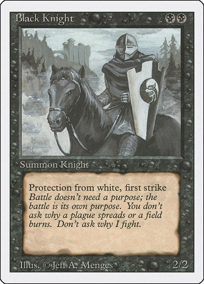 Black Knight (3ED) #95 Uncommon Revised Edition Magic: The Gathering: 1994