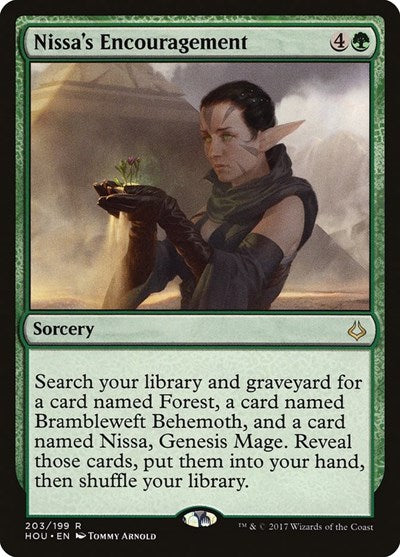 Nissas Encouragement (HOU) #203 Rare (Lightly Played) Hour of Devastation Magic: The Gathering: 2017