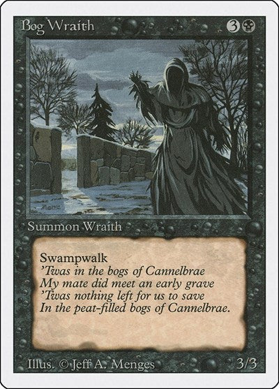 Bog Wraith (3ED) #96 Uncommon (Heavily Played) Revised Edition Magic: The Gathering: 1994