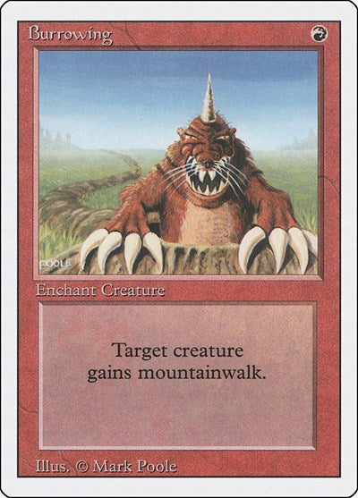 Burrowing (3ED) #140 Uncommon (Heavily Played) Revised Edition Magic: The Gathering: 1994